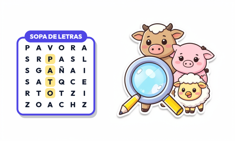 Sopa de Letras de Animales de la Granja