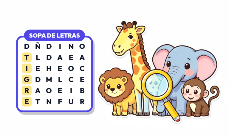 Sopa de Letras de Animales de la Selva