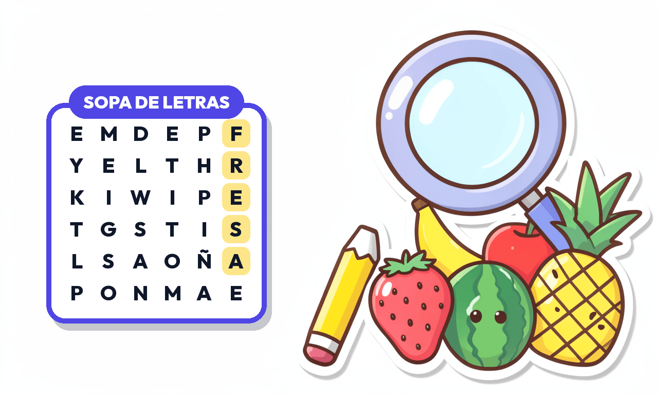 Sopa de Letras de Frutas para Imprimir (PDF Gratis)