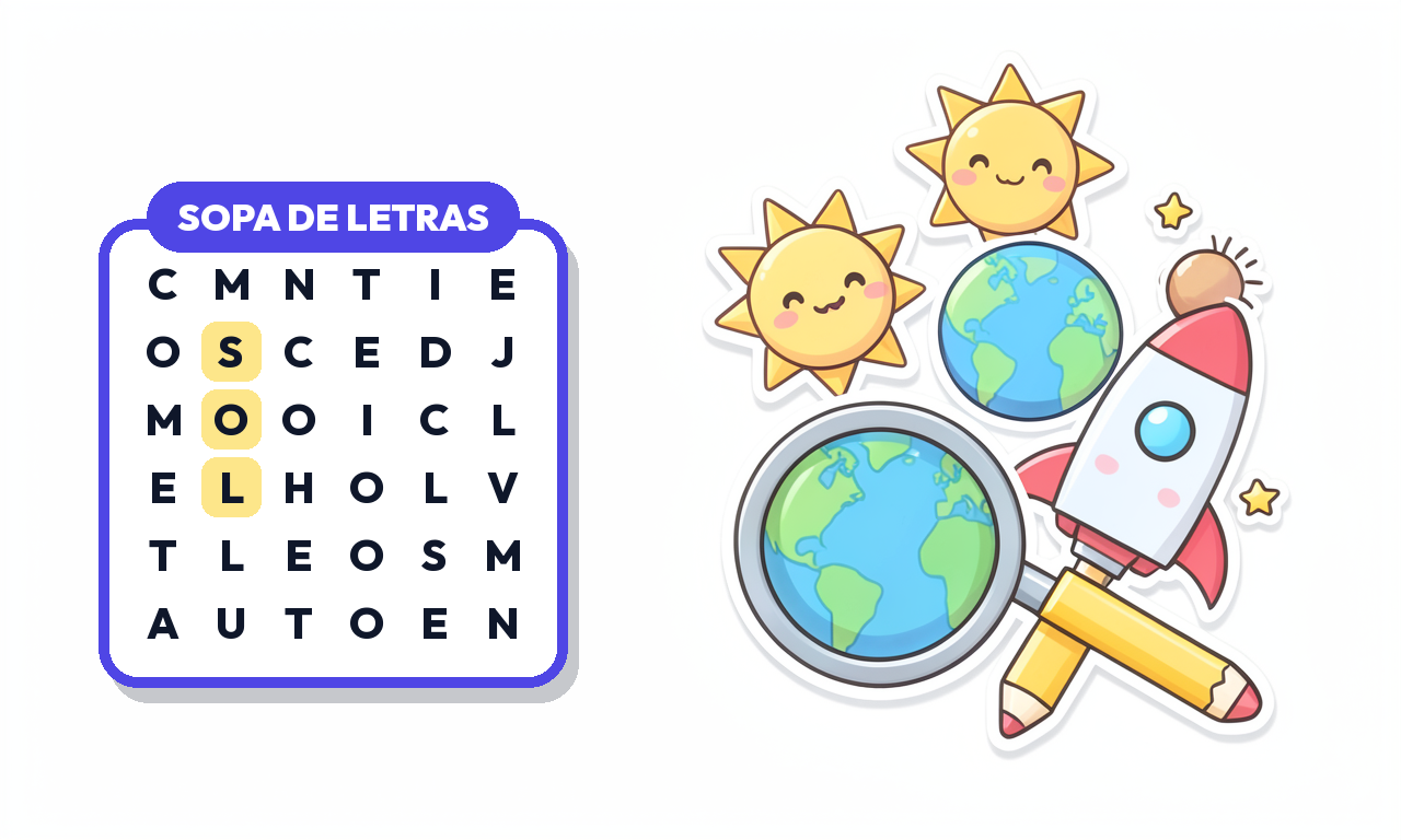 Sopa de Letras de Sistema Solar para Imprimir (PDF Gratis)