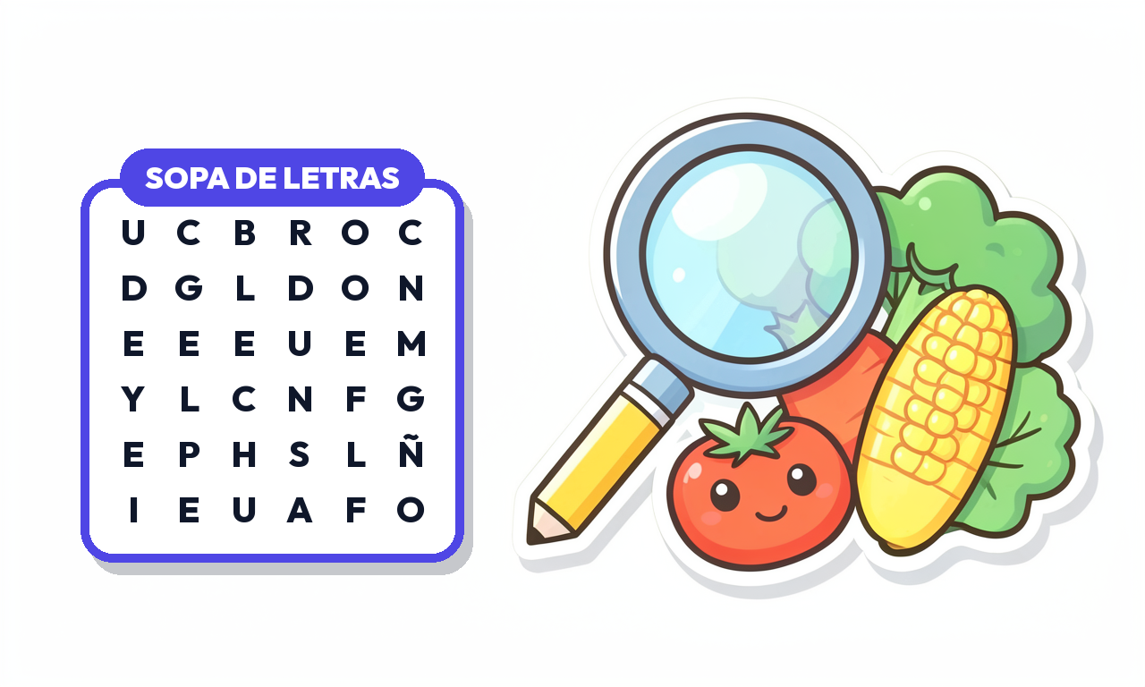 Sopa de Letras de Verduras para Imprimir (PDF Gratis)